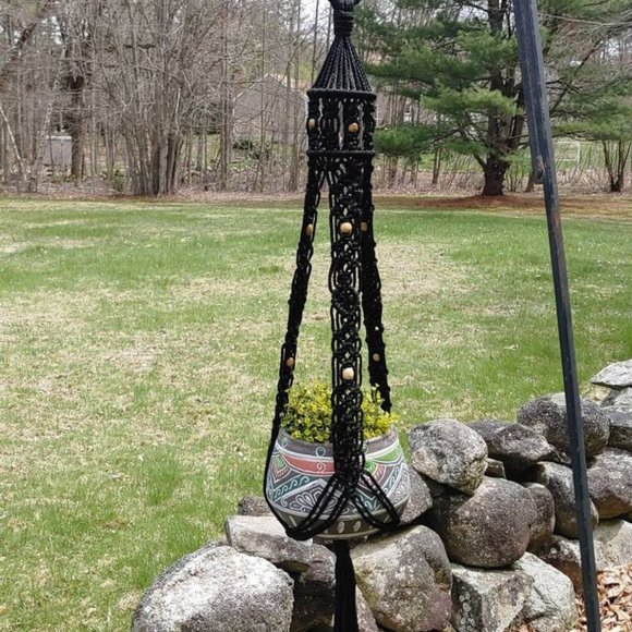 Handcrafted Macrame Birdcage Plant Hanger - Picture 2 of 8
